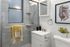 Modern bathroom featuring elegant marble tiles, sleek fixtures, and decorative accents for a luxurious feel.