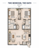 2 bed 2 bath 1000 sq ft