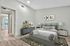 Luxurious bedroom with elegant decor, featuring a plush bed, stylish furniture, and soft lighting.
