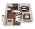 Two bedroom one bathroom apartment home