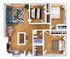 Chic 3-bedroom apartment floor plan showcasing a modern open-concept living area, cozy bedrooms, and a stylish kitchen.