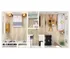 Elegant 1-bedroom apartment floor plan featuring a modern open-concept living room, a cozy dining area, and a sleek kitchen. Includes a stylish bathroom and spacious closet, complemented by natural wood flooring.