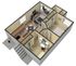 Charming 3D floor plan showcasing 2 bedrooms, a cozy study, and an open living area with modern kitchen.