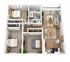 Charming 3D floor plan showcasing 3 cozy bedrooms, a modern open-concept living area, and a stylish kitchen. Features a bright dining space with easy access to a spacious living room.