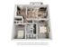 Modern 2D floor plan showcasing 2 cozy bedrooms, a chic living area, and a contemporary kitchen with balcony access.