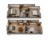 Inviting 3D floor plan showcasing two levels with spacious living areas, 2 bedrooms, cozy living room, and modern kitchen.