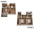 Inviting two-story floor plan featuring an open-concept living area and modern kitchen on the first floor, with two cozy bedrooms and a bathroom on the second floor.