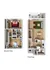 Modern two-story floor plan showcasing a spacious first-floor open concept living area with a stylish kitchen and cozy dining space, and a second floor with two elegantly designed bedrooms. Apartments in Leesville | Timber Ridge Apartment Homes