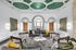 Indoor community lounge with couches and wall art