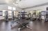Modern fitness center boasting state-of-the-art equipment, spacious layout, and bright natural lighting.