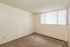 Bright and inviting empty room with fresh paint, soft carpet, and large window featuring vertical blinds, perfect for personalization.