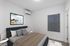 Cozy and modern bedroom featuring a plush bed, stylish side tables, elegant artwork, and sleek blinds.