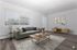 Inviting living room with sleek hardwood floors, modern gray sofa, designer coffee table, and stylish wall art, perfect for relaxing and entertaining.