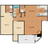 Two bedroom, two bath, 936 square foot apartment home