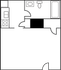 Studio apartment floor plan featuring a modern kitchen and spacious bathroom layout.