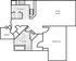 Contemporary floor plan featuring a spacious bedroom, modern kitchen, and open living area, perfect for comfortable living.