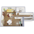 363 square foot studio