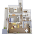 Two bedroom, two bath, 911 square feet