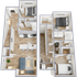 C1 - three bedroom, two bath apartment home