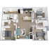 C1 - three bedroom, two bath apartment home