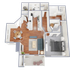 One bedroom, one bath apartment home