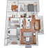 B1 - two bedroom, two and a half bath apartment home