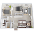 B2 - Two bedroom, one bath, 900 square foot apartment