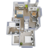 A1 - One bedroom, one bath, 752 square foot apartment