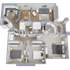 C1 - three bedroom, two bath, 1,286 square foot apartment