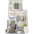 A1 - One bedroom, one bath, 500 square foot apartment