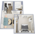 A2 - One bedroom, one bath, 525 square foot apartment