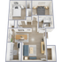Two bedroom, one bath, 780 sq ft apartment home