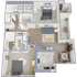 Topaz - two bedroom, two bath, 1,280 square foot apartment