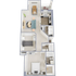 Two bedroom, two bath, 935 square foot apartment