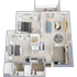Two bedroom, two bath, 985 square foot apartment