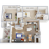 Two bedroom, two bath, 1,104 square foot apartment home