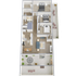 C1 - Three bedroom, two bath, 1,500 square foot apartment home