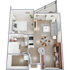 One bedroom, one bath, 703 square foot apartment home