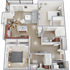 Two bedroom, two bath, 1,196 square foot apartment home