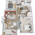 Two bedroom, two bath, 1,130 square foot apartment home