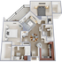 Two bedroom, two bath, 1,194 square foot apartment home
