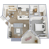 714 square foot one bedroom, one bath apartment home
