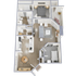 938 square foot two bedroom, one bath apartment home