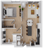 Gusto 4 - 792 square foot one bedroom, one bath apartment