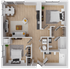 Moxie 2 - 875 square foot two bedroom, two bath apartment