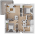 Moxie 3 - 890 square foot two bedroom, two bath apartment