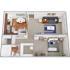 A1 - 651 square foot one bedroom, one bath apartment home