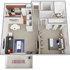 A2 - 751 square foot one bedroom, one bath apartment home