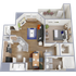 A4 - 752 square foot, one bedroom, one bath apartment