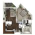 695 square foot one bedroom, one bath apartment home